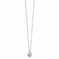 Brighton pendant necklace with silver-plated flower charm and delicate rolo chain on a white background