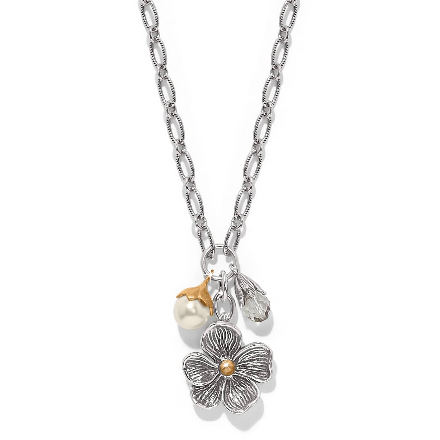 Everbloom Windflower Charm Necklace silver-gold 1