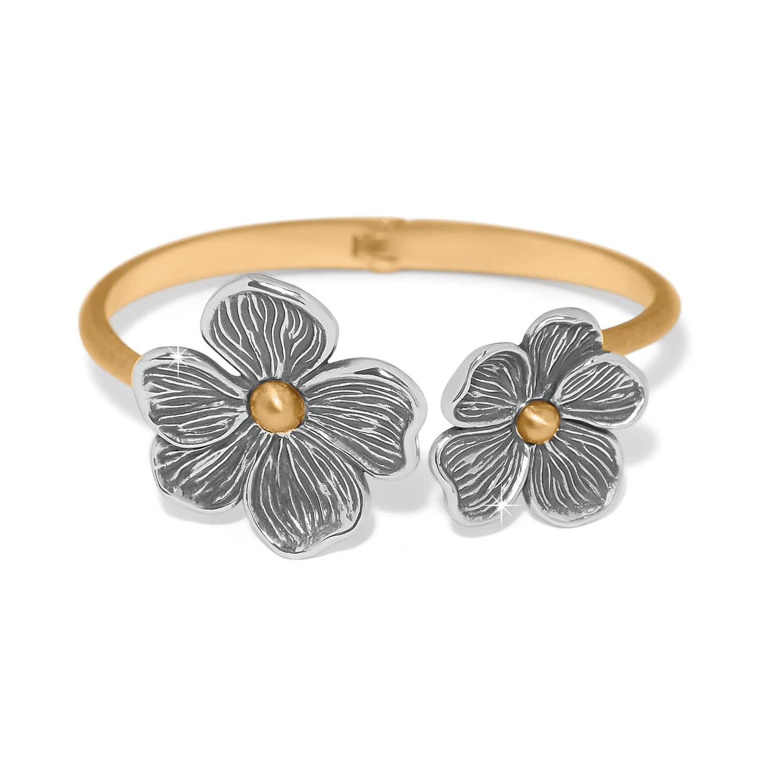 Everbloom Windflower Open Hinged Bangle silver-gold 4