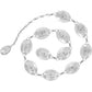 Brighton leather belt with silver-tone oval concho stations and chain link details on a white background