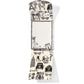 Brighton notepad with black and white fashion illustrations of Paris, London, and New York on a white background