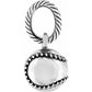 Brighton charm with silver-plated rope-textured bail and beaded-edge round polished medallion on a white background