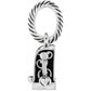 Brighton charm with silver-plated rope-textured ring and ornate scrollwork panel featuring small heart detail on a white background