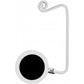 Brighton ornament hook with silver-tone scrolled top and round black medallion base on a white background