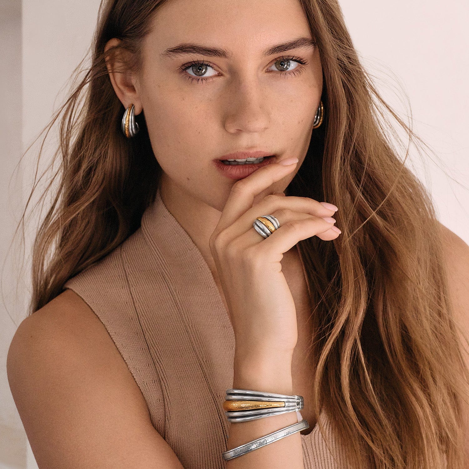 Ferrara Deco Ring silver-gold 4