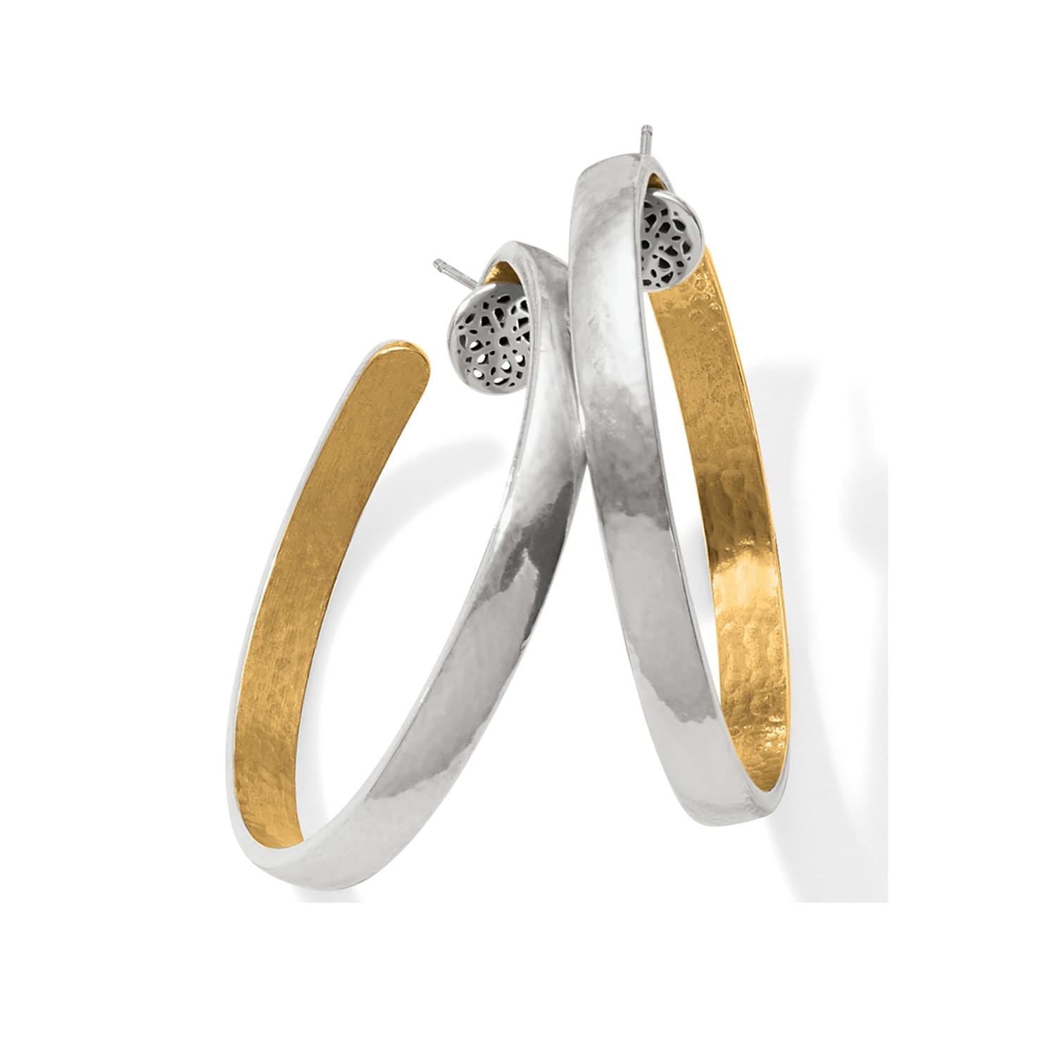 Ferrara Entrata Medium Hoop Earrings silver-gold 7