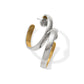 Brighton hoop earrings with hammered silver-tone exterior and gold-tone interior in a swirl design on a white background