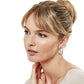 Model wearing a Brighton hoop earring with two-tone silver and gold finish and small decorative accent