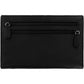 Brighton wallet shown from the back with black pebbled leather and two horizontal zip pockets on a white background