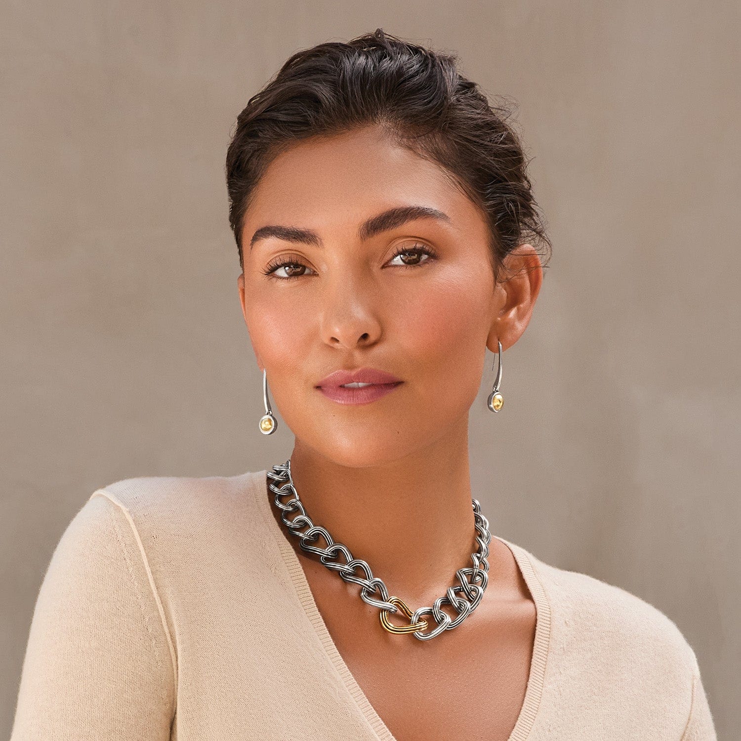 Ferrara Segreta Ball French Wire Earrings silver-gold 3