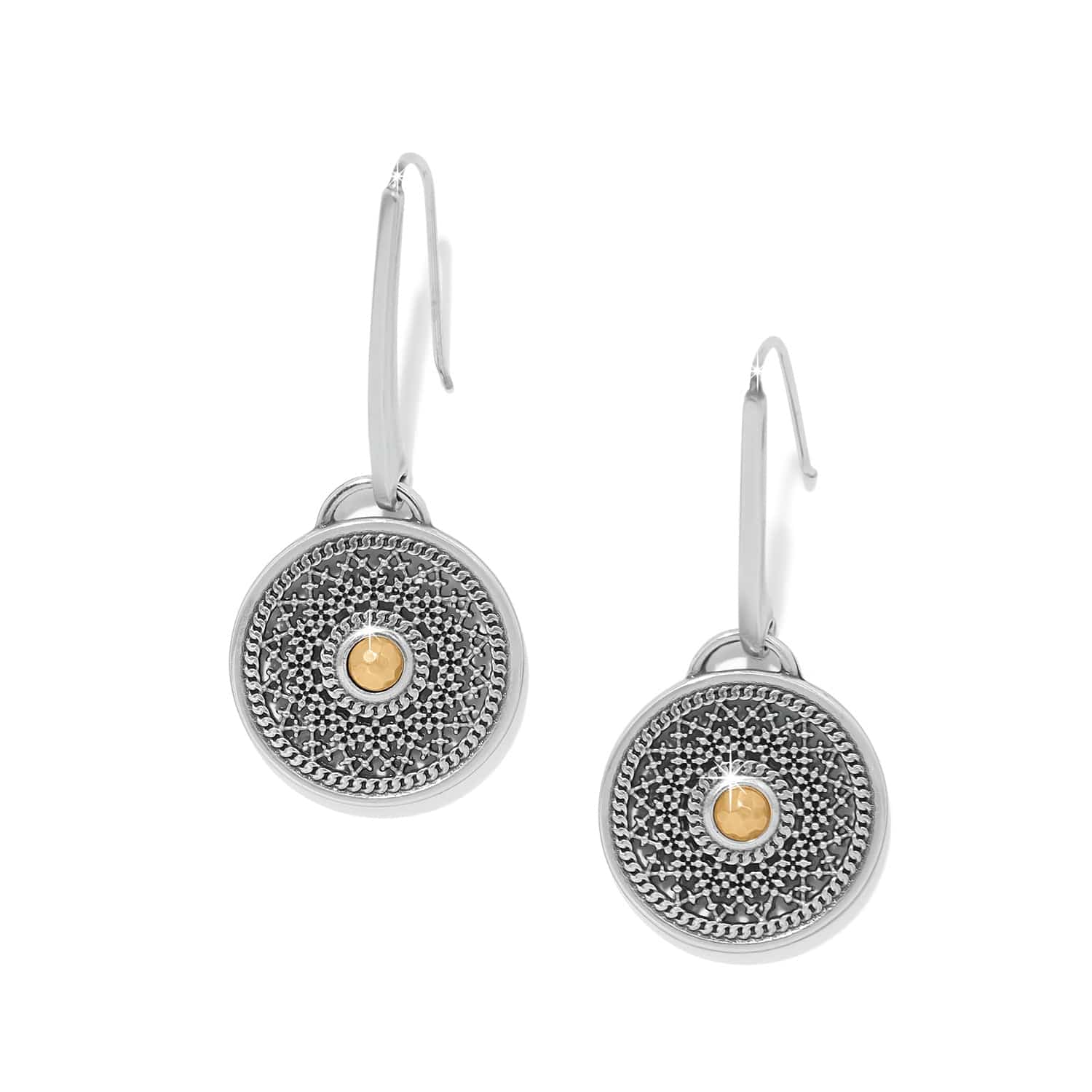 Ferrara Segreta Medallion French Wire Earrings silver-gold 1