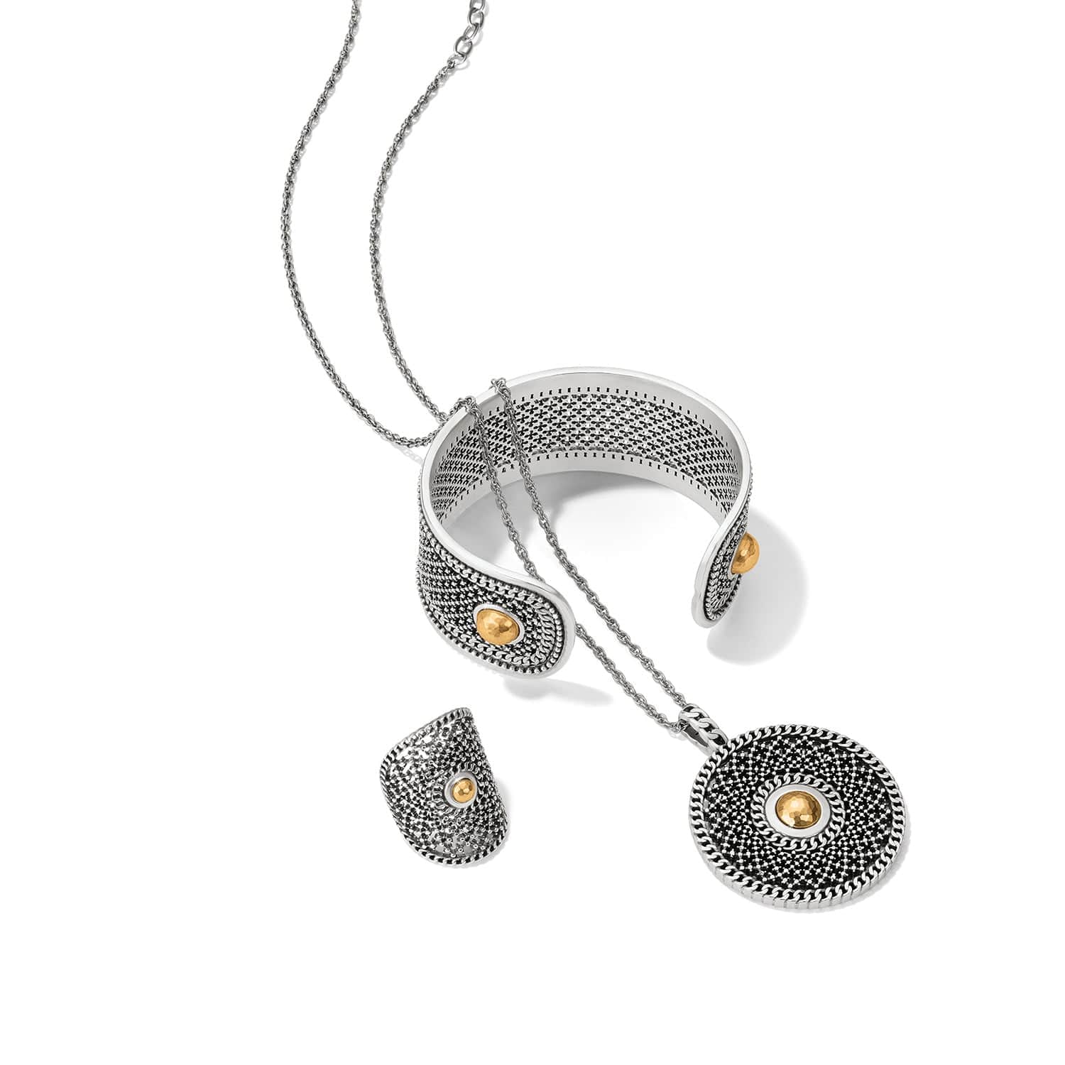 Ferrara Segreta Medallion Necklace silver-gold 4