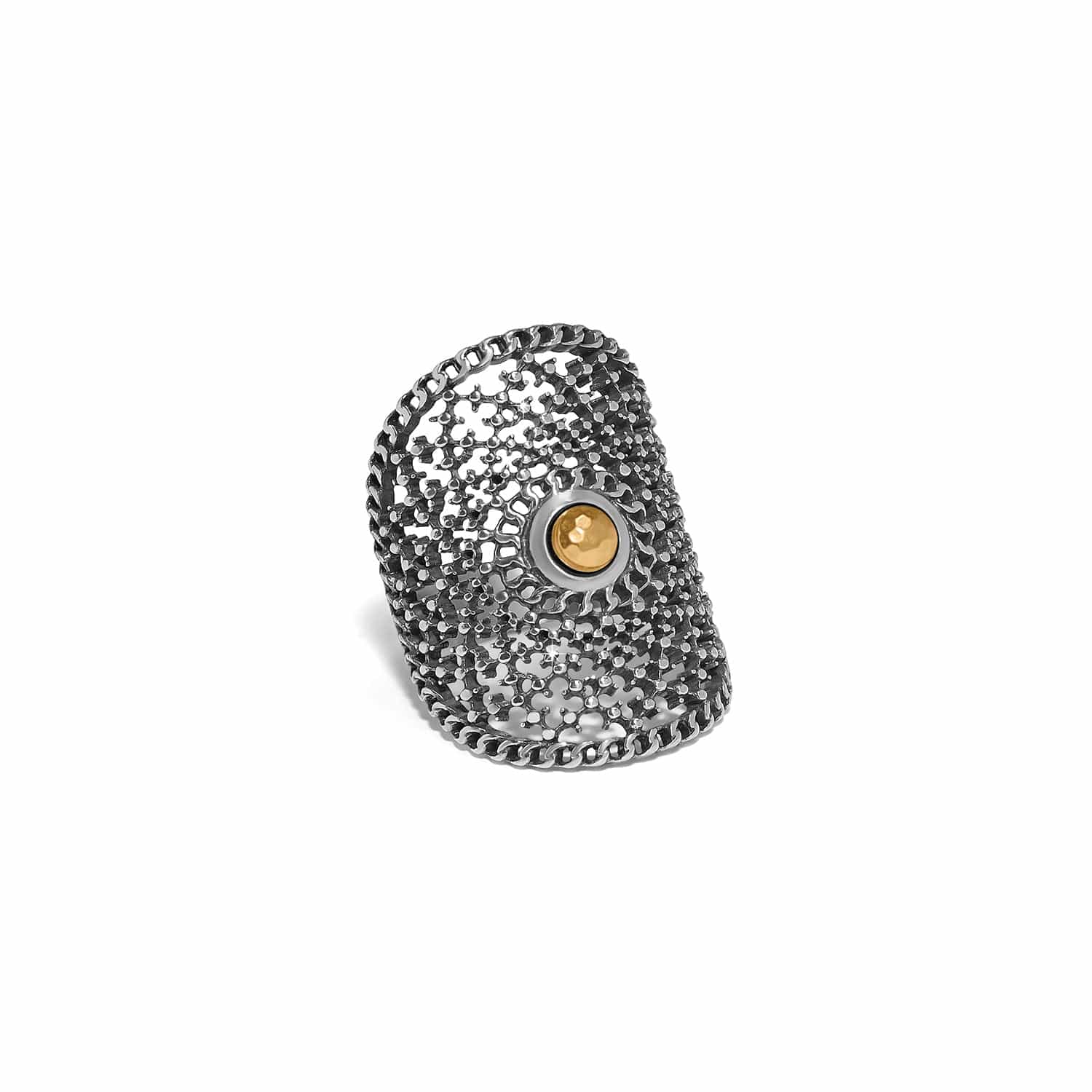 Ferrara Segreta Two Tone Round Ring silver-gold 3
