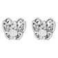 Brighton butterfly stud earrings with silver-plated openwork filigree wings and polished centers on a white background