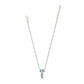 Brighton charm necklace with silver-plated chain, blue crystal rondelles, and enamel flip-flop charm on a white background