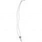 Brighton key pendant necklace with silver-plated heart design and gold-plated heart accent on a white background