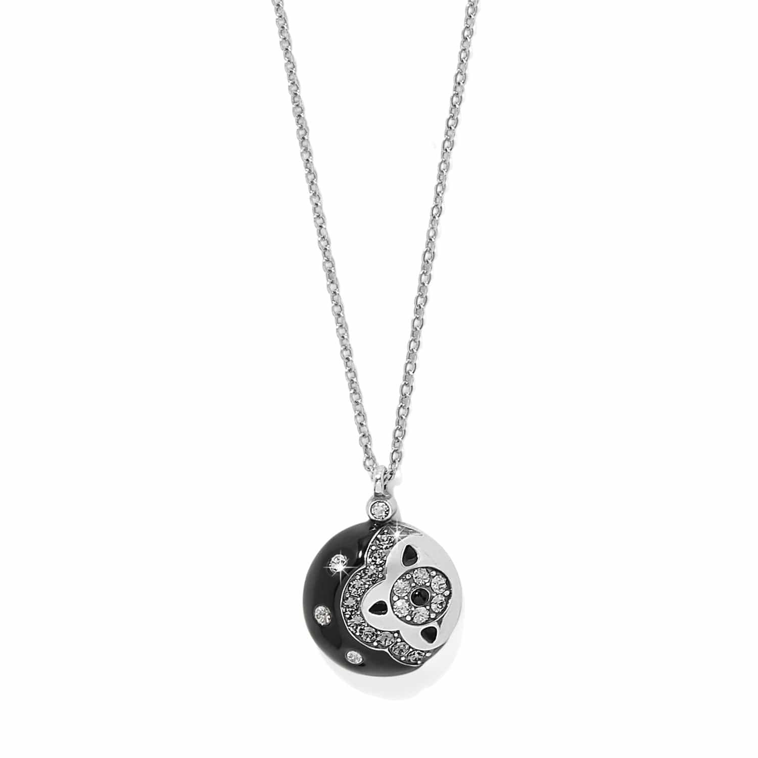Flora Black Flower Necklace silver-black 1