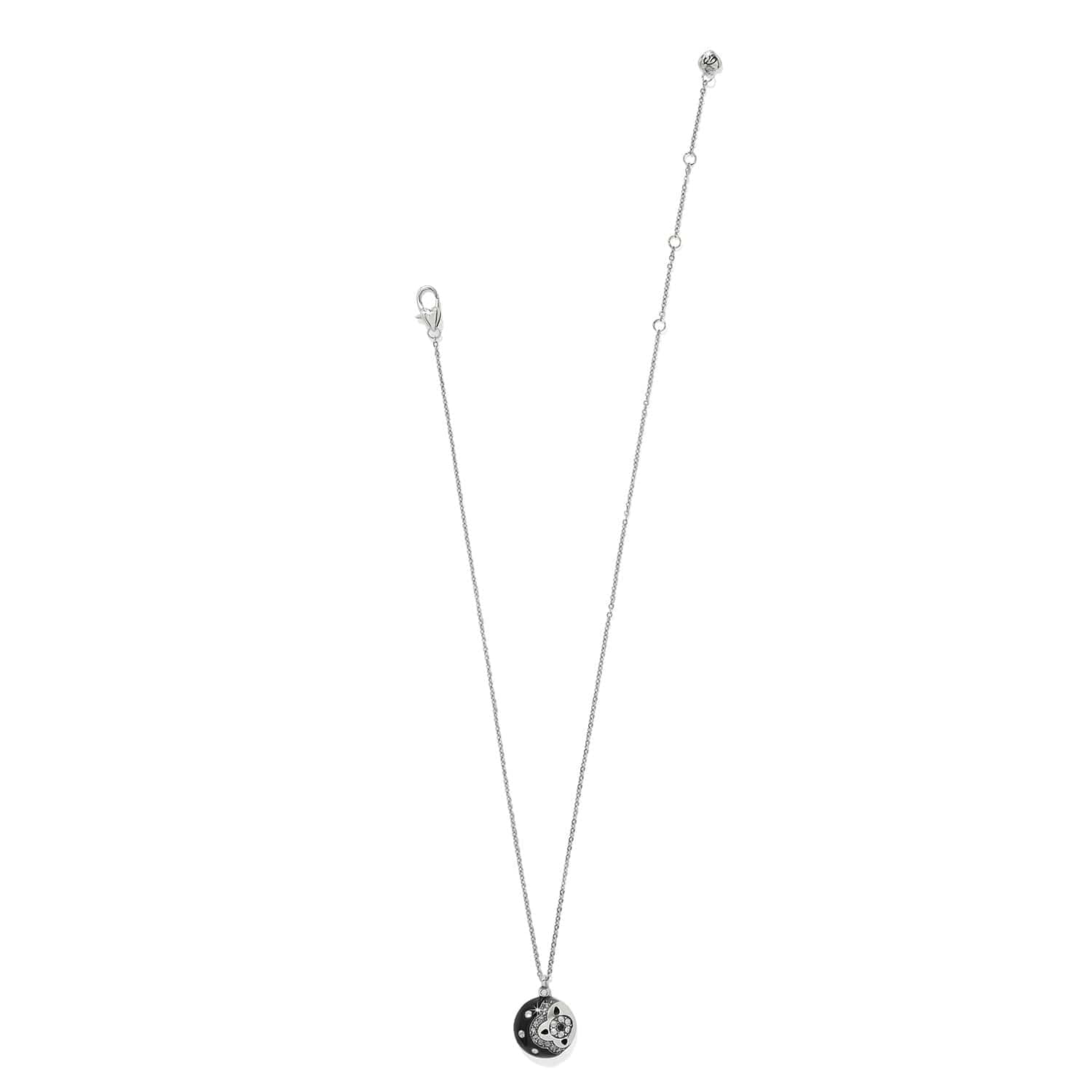 Flora Black Flower Necklace silver-black 3
