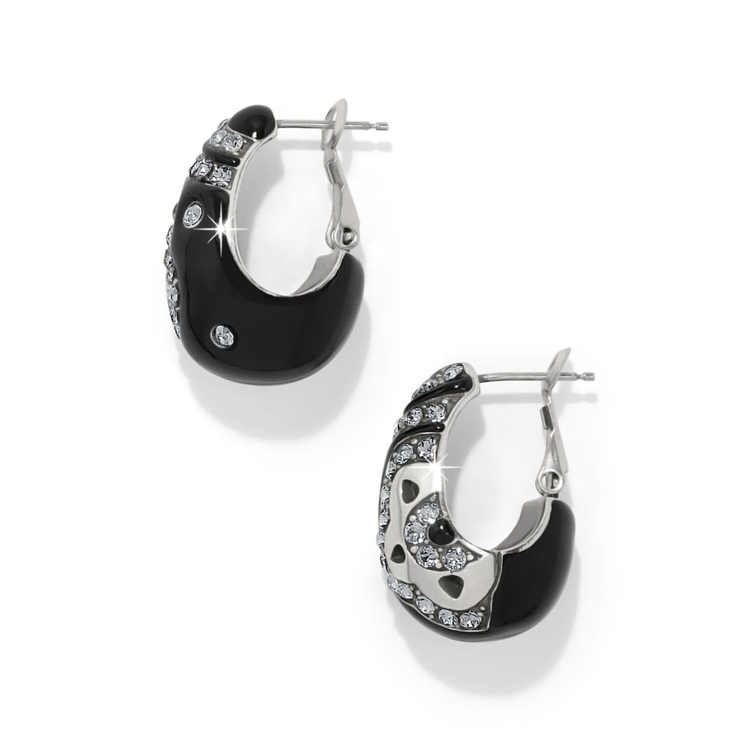 Flora Black Hoop Earrings silver-black 2