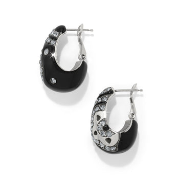 Flora Black Hoop Earrings