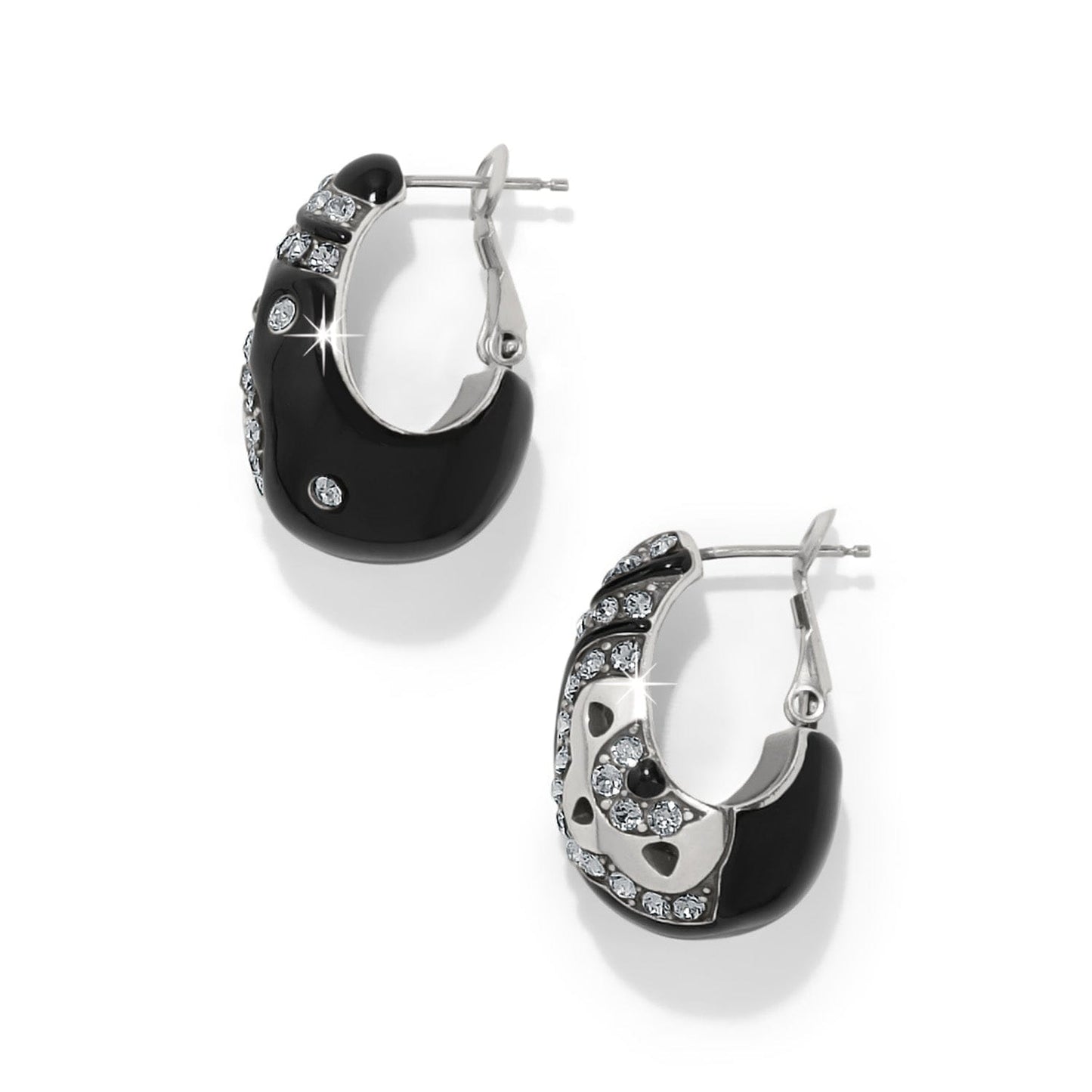 Flora Black Hoop Earrings