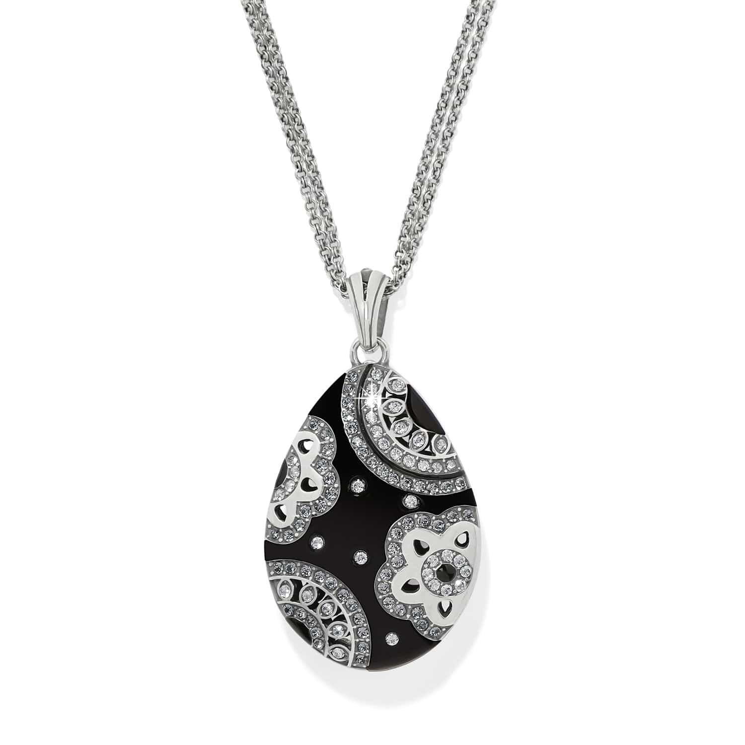 Flora Black Reversible Convertible Necklace silver-black 1