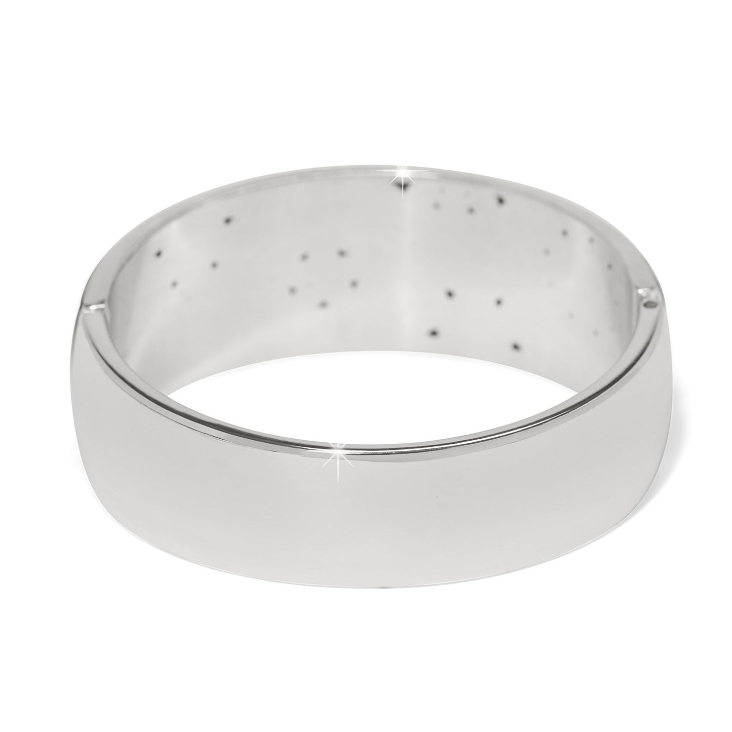 Flora Black Wide Hinged Bangle Bracelet