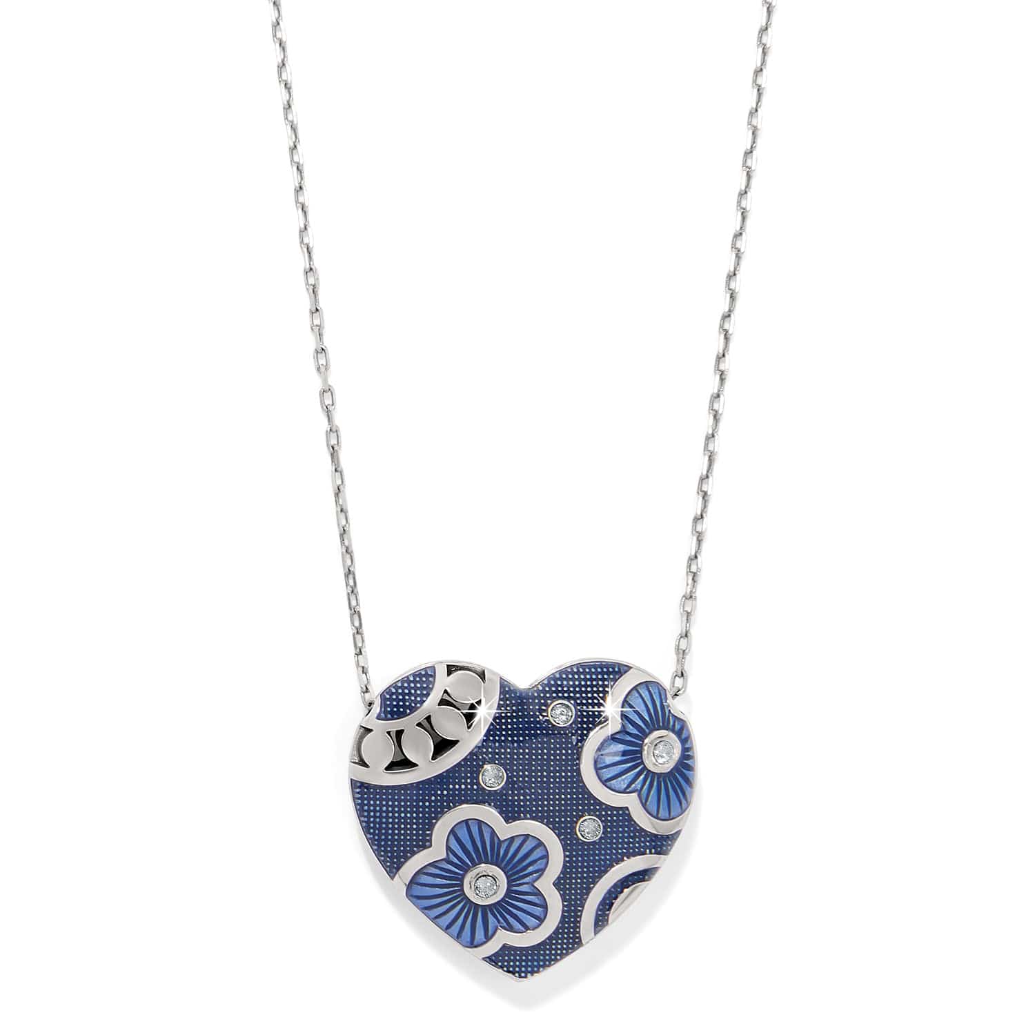 Flora Heart Reversible Necklace silver 1