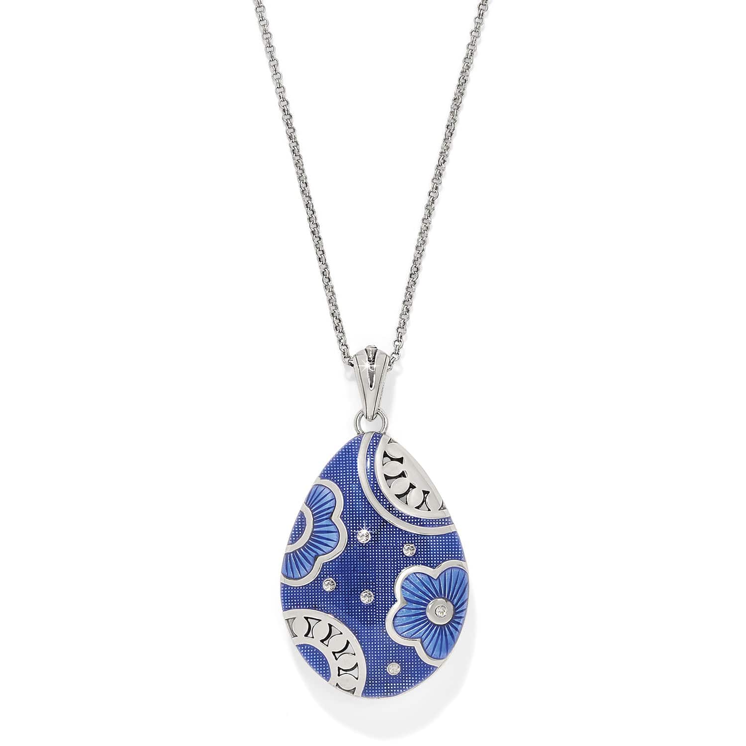 Flora Reversible Convertible Necklace silver-blue 1