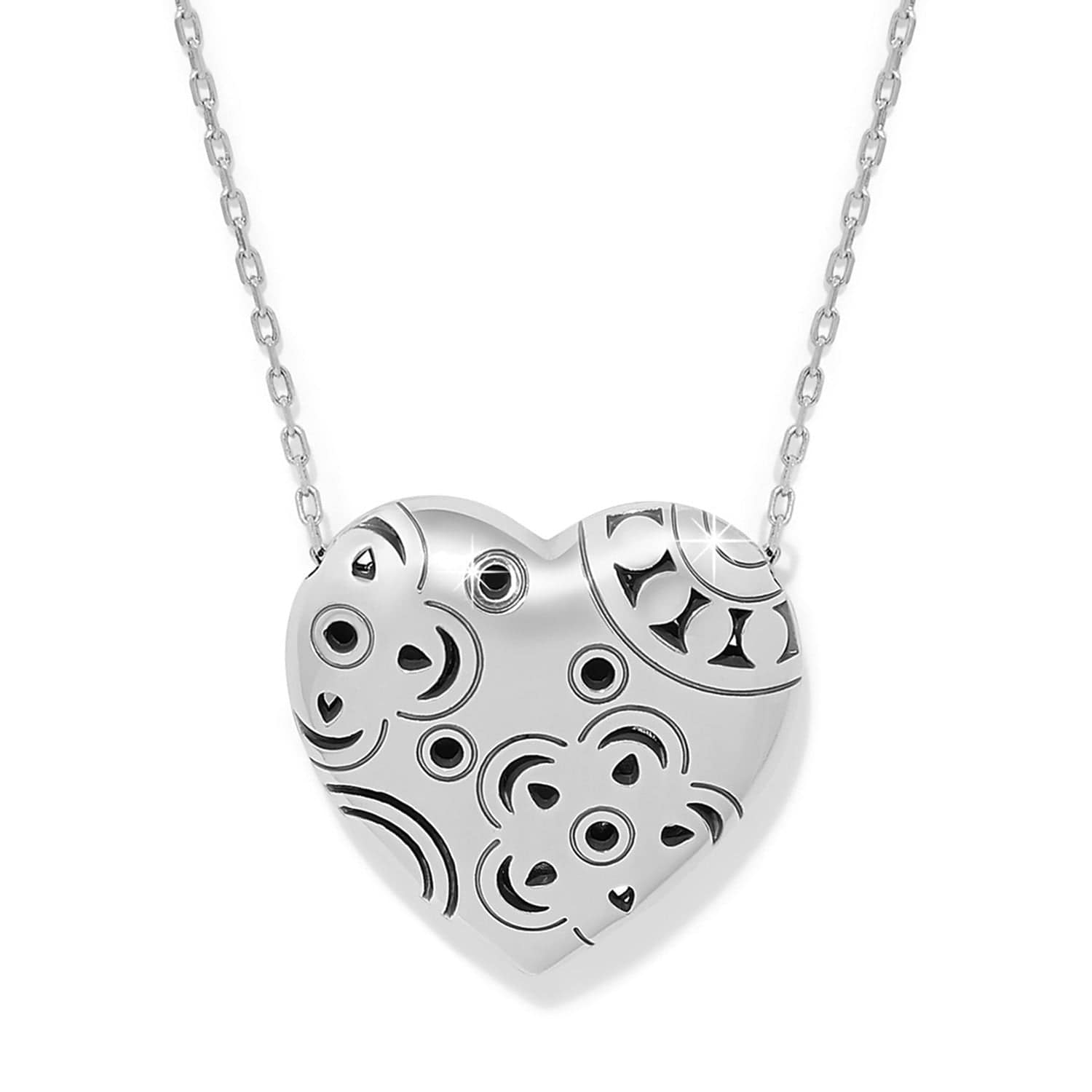 Flora Shine Heart Necklace silver 2