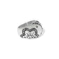 Brighton silver-plated ring with heart and floral cutout design accented by fine quality crystals on a white background