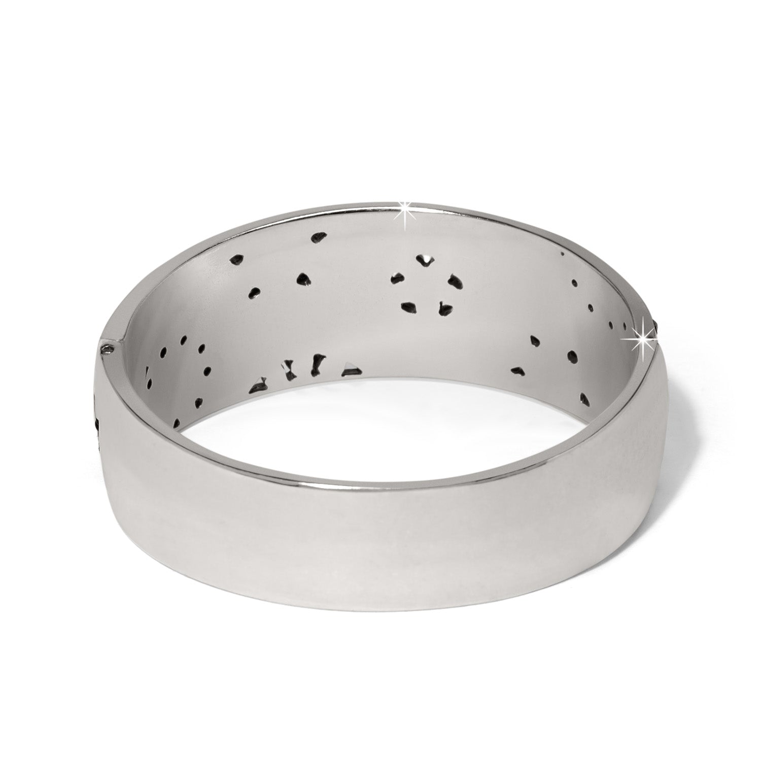 Flora Shine Wide Hinged Bangle Bracelet silver 2