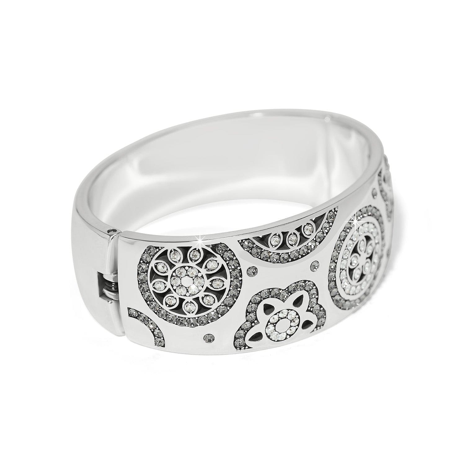 Flora Shine Wide Hinged Bangle Bracelet silver 3