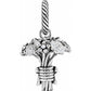 Brighton flower bouquet charm with silver-plated roses, crystal accent, and ribbon-tied base on a white background
