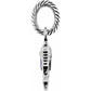 Brighton charm shown from the side with silver-plated rope-textured bail and ridged pendant detail on a white background