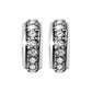 Brighton hoop earrings with silver-plated finish and row of pavé crystal accents on a white background