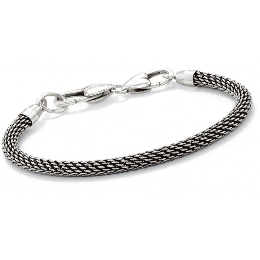 Brighton bracelet with woven silver-plated mesh design and lobster clasp closure on a white background