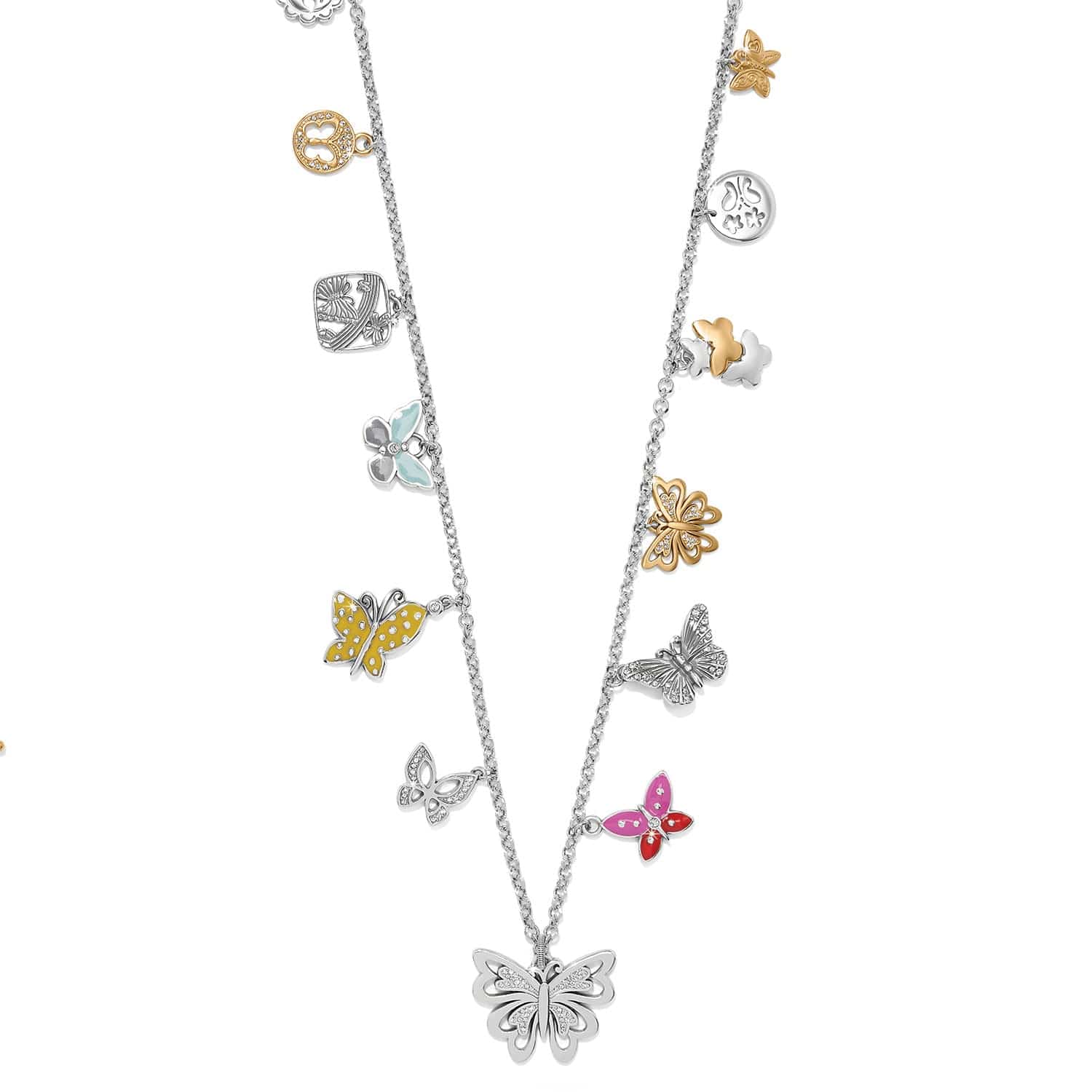 Forever Butterfly Charm Necklace silver-multi 1