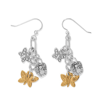 Forever Butterfly Charms French Wire Earrings