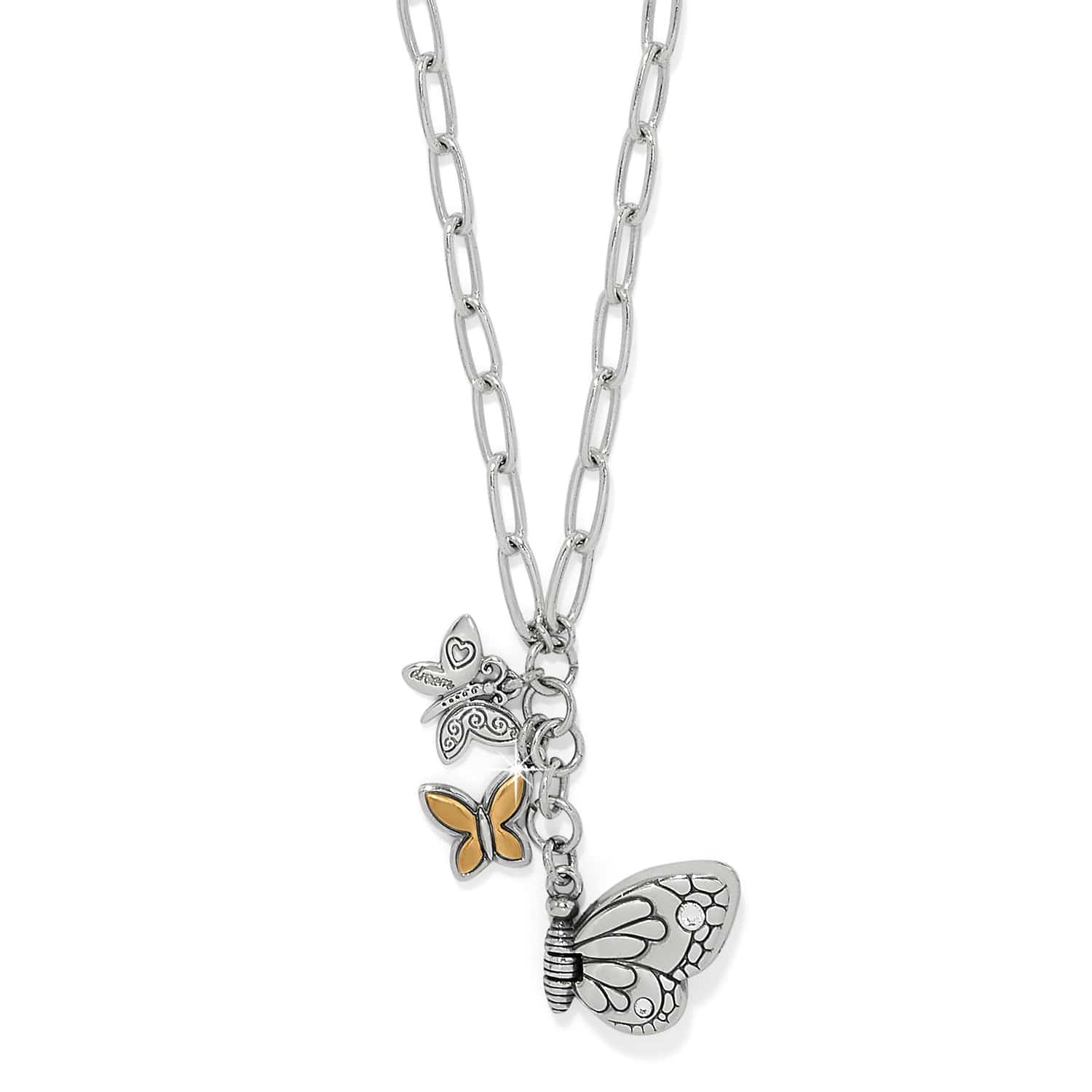 Forever Butterfly Locket Necklace silver-gold 1