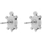 Brighton stud earrings shown from the back with silver-plated prong settings and posts on a white background