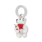 Brighton teddy bear charm with silver-plated finish, red enamel bow, and candy cane on a white background