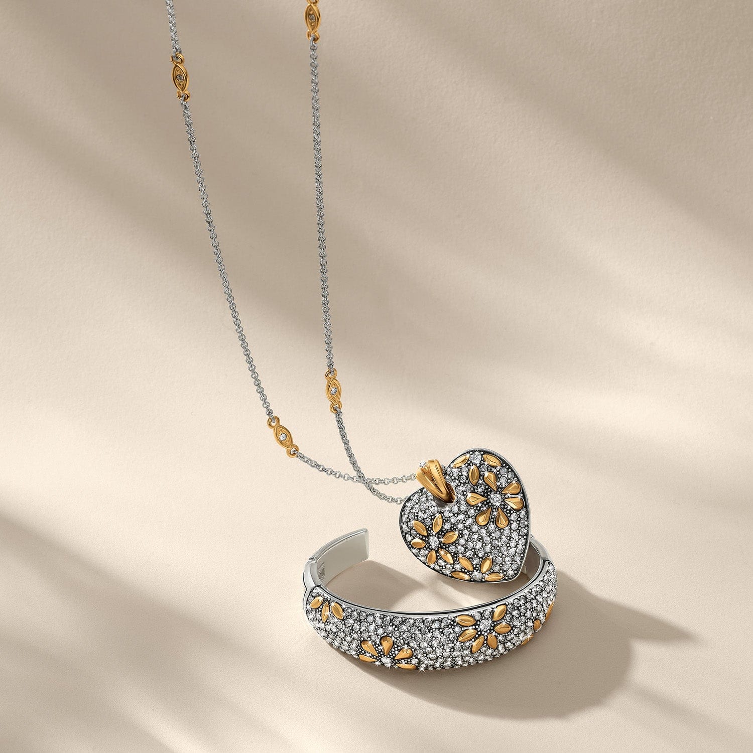 Garden Of Love Heart Convertible Necklace silver-gold 10
