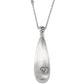 Brighton pendant necklace with silver-plated teardrop, crystal-accented bail, and small crystal heart detail on a white background