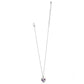 Brighton silver-plated necklace with heart pendant featuring enamel butterfly and crystal accents on a white background