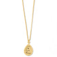 Brighton gold-plated pendant necklace with teardrop charm engraved with the phrase it's the little things on a white background