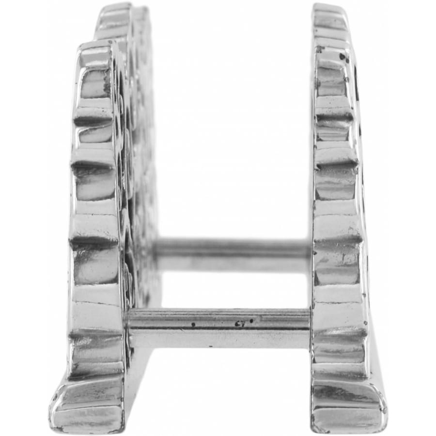 Brighton product shown from the side with silver-plated ridged frame and connecting bars on a white background