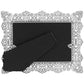 Brighton silver-plated picture frame shown from the back with ornate scroll filigree border and easel stand on a white background