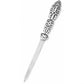 Brighton letter opener with ornate silver-plated scrollwork handle and polished slim blade on a white background