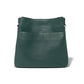 Brighton handbag shown from the back in dark green pebbled leather with slip pocket on a white background
